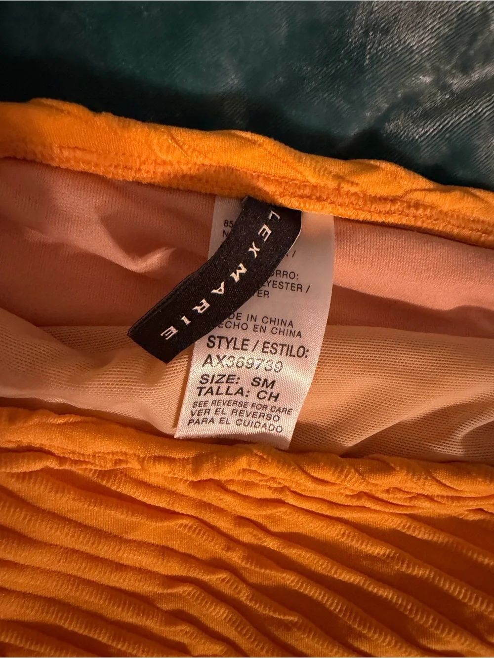 Coco Reef Bright Orange Textured Bikini Skirt with matching top available - Picture 3 of 6